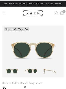 RAEN polarized Round Sunglasses in champagne crystal